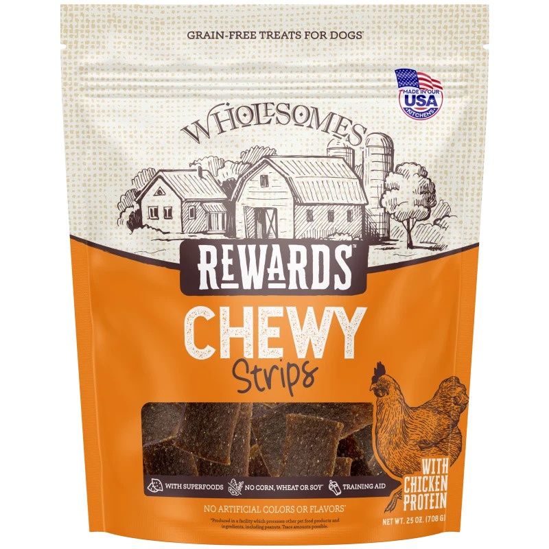 Wholesomes Rewards Chewy Chicken Strips Dog Treats, Size: 25oz