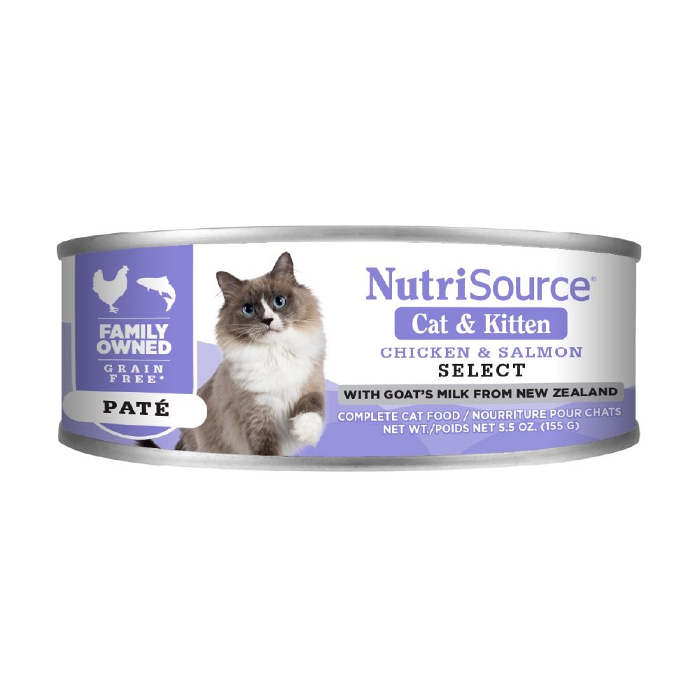 NutriSource Chicken &amp; Salmon Select Grain Free Wet Cat &amp; Kitten Food, Size: 5.5oz