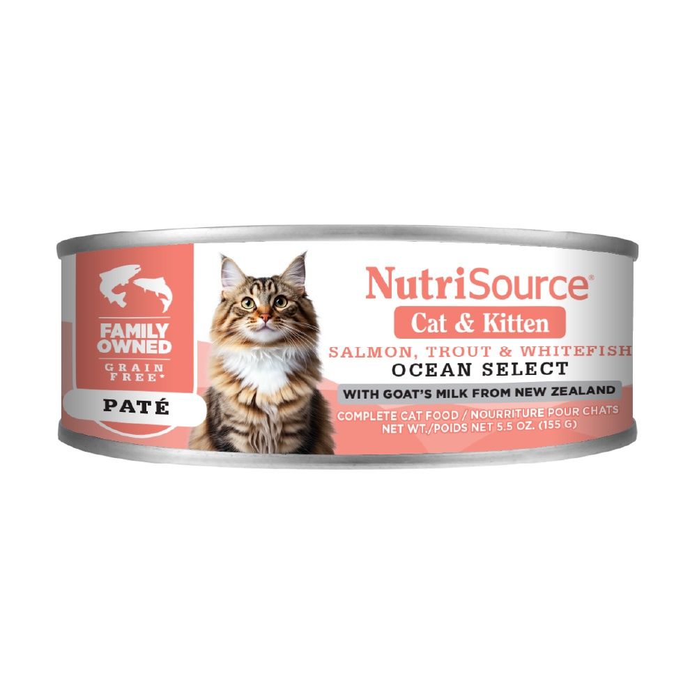 NutriSource Salmon, Trout &amp; Whitefish Ocean Select Grain Free Wet Cat &amp; Kitten Food, Size: 5.5oz