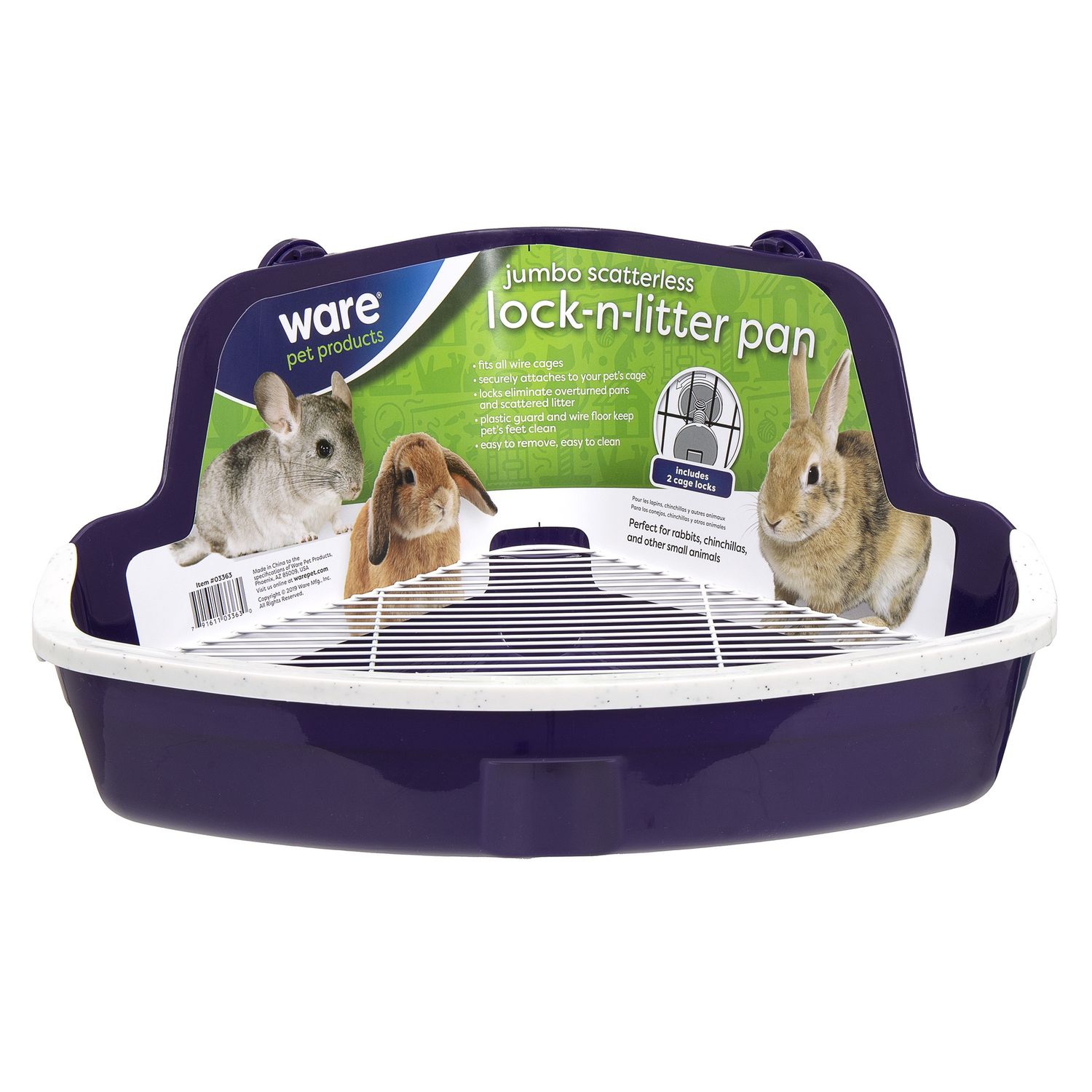 Ware Pet Products Plastic Scatterless Lock-N-Litter Bigger Pet Pan, Size: Jumbo