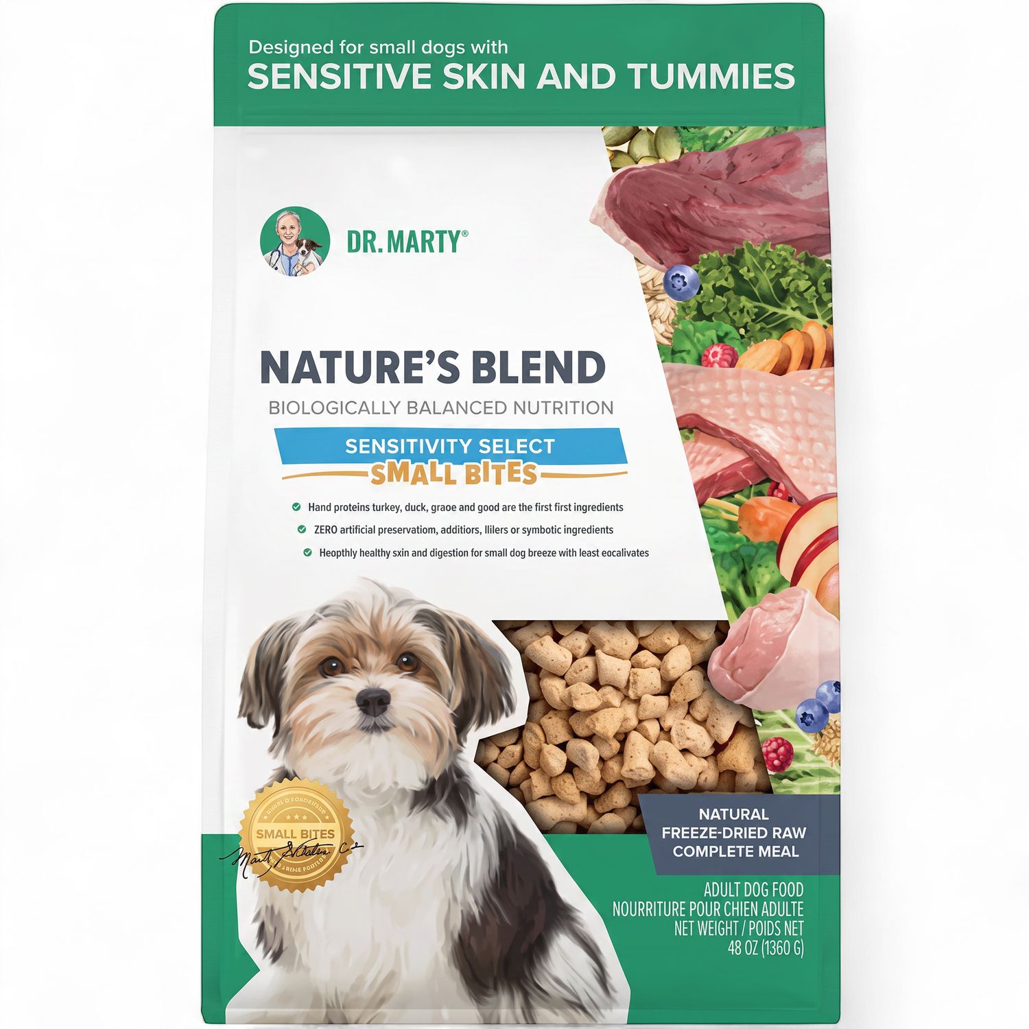 Dr. Marty Nature's Blend Sensitivity Select Small Bites Dog Food, Size: 48oz