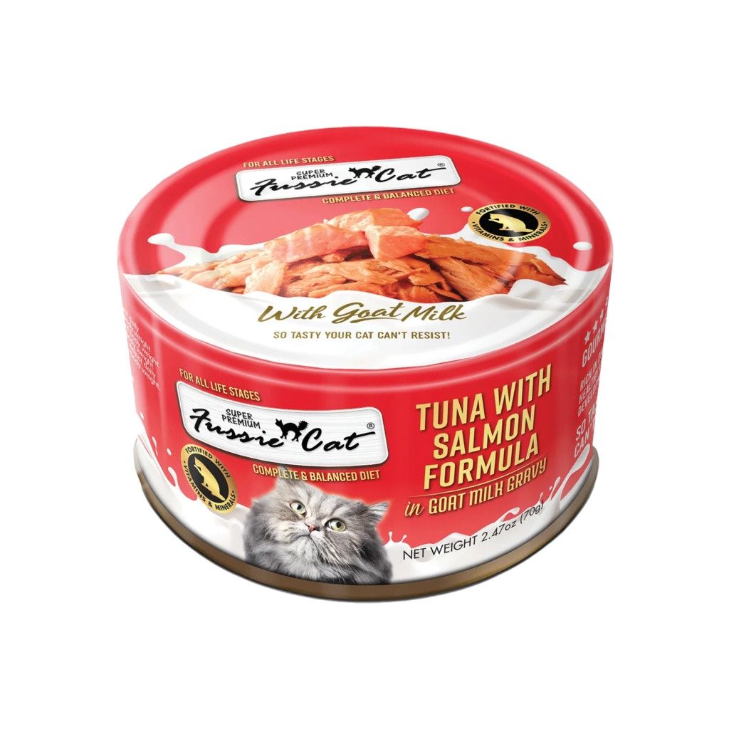 Fussie Cat Tuna with Salmon in Goat Milk Gravy Wet Cat Food, Size: 2.47oz