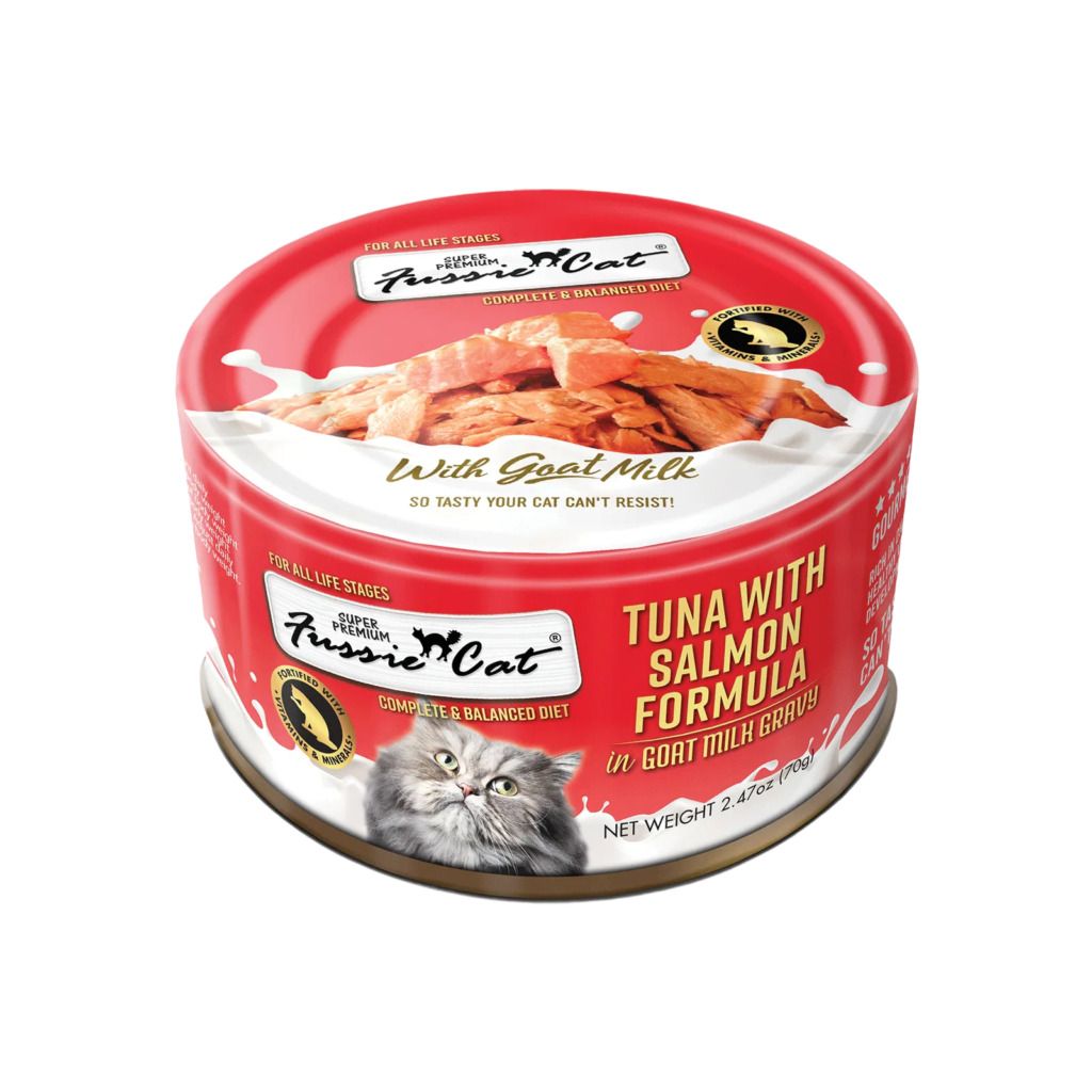 Fussie Cat Tuna with Salmon in Goat Milk Gravy Wet Cat Food, Size: 2.47oz