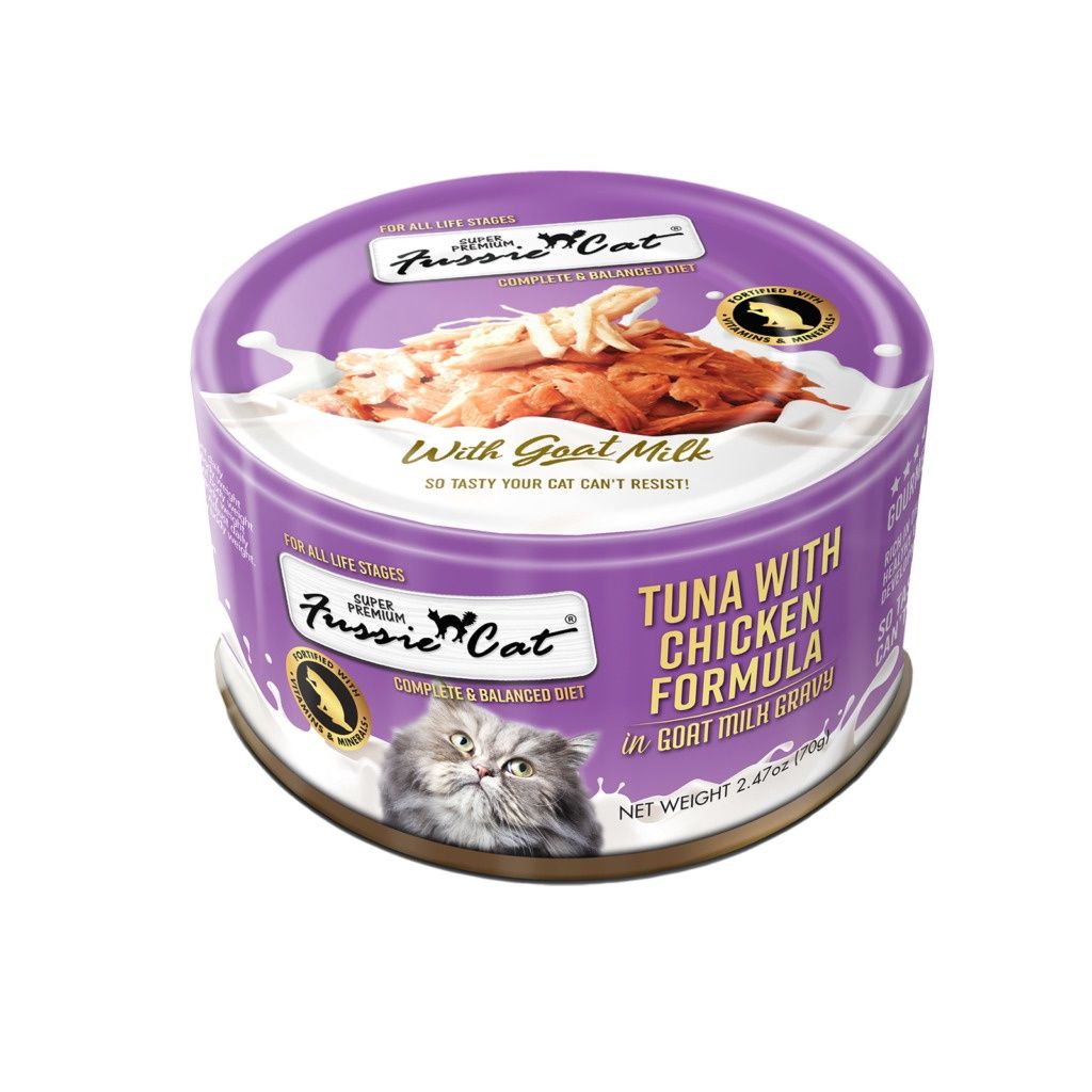 Fussie Cat Tuna with Chicken in Goat Milk Gravy Wet Cat Food, Size: 2.47oz