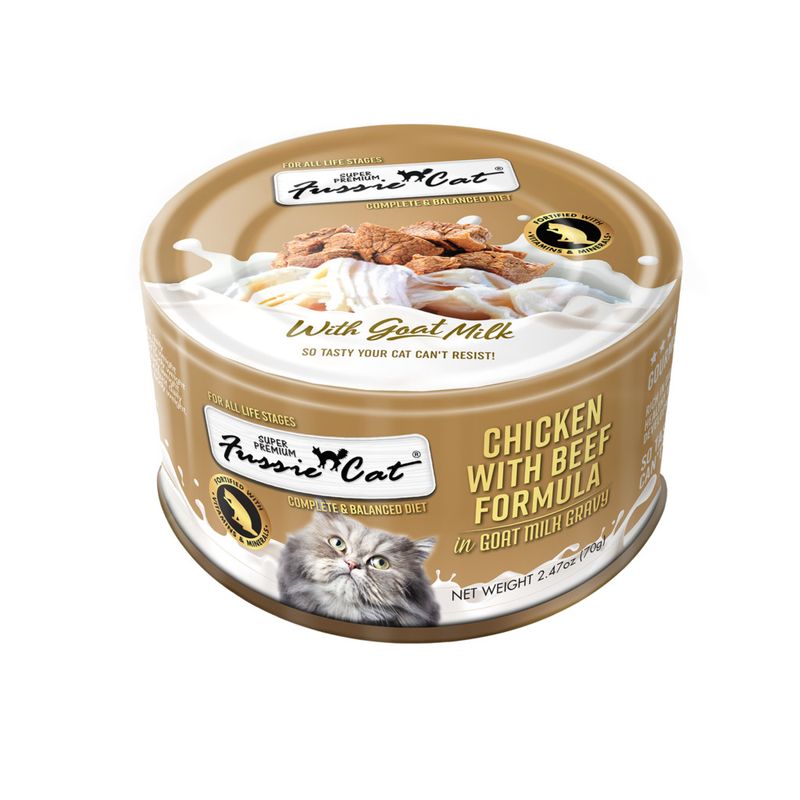 Fussie Cat Chicken with Beef in Goat Milk Gravy Wet Cat Food