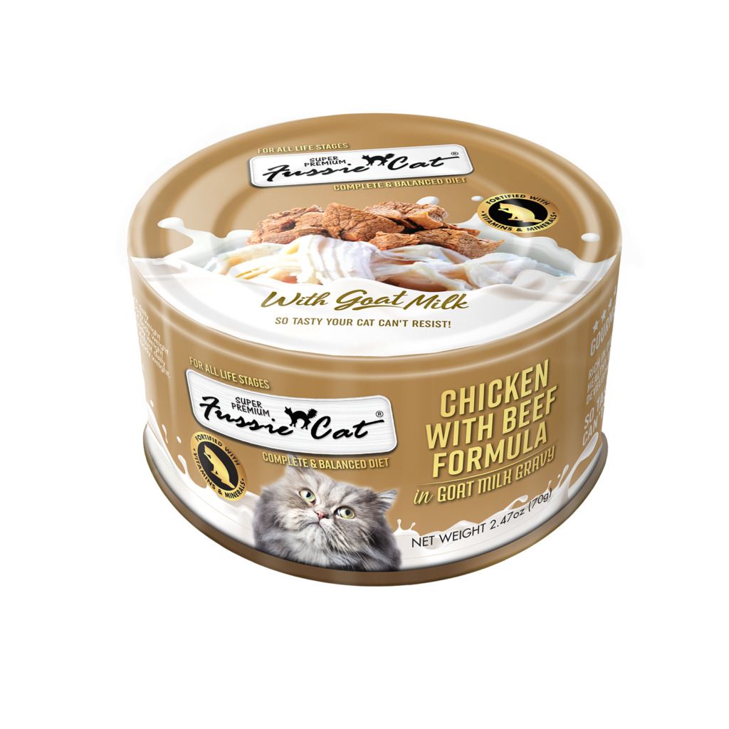 Fussie Cat Chicken with Beef in Goat Milk Gravy Wet Cat Food, Size: 2.47oz