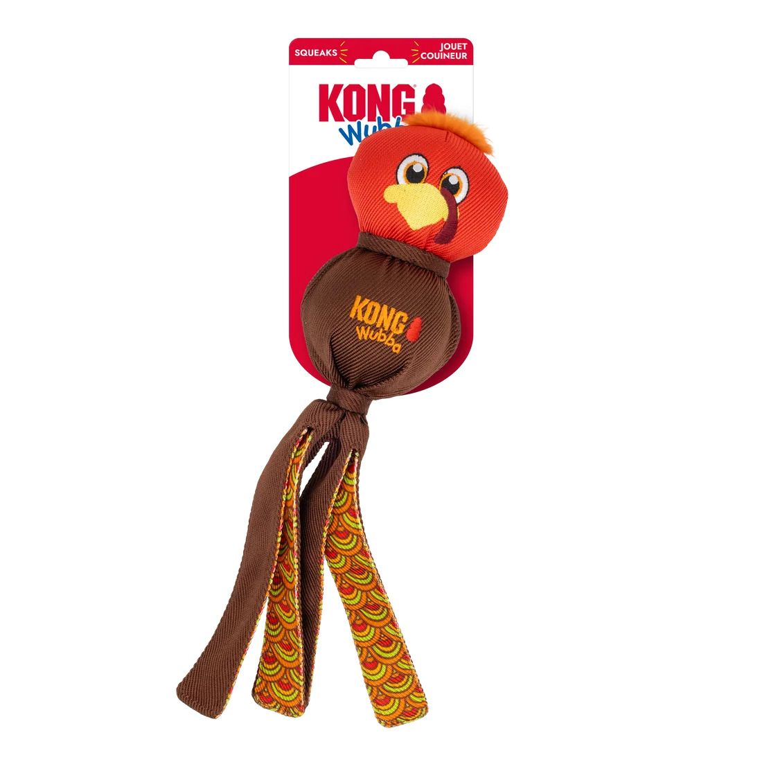 Kong Halloween Wubba Turkey Dog Toy, Red/Brown, Large