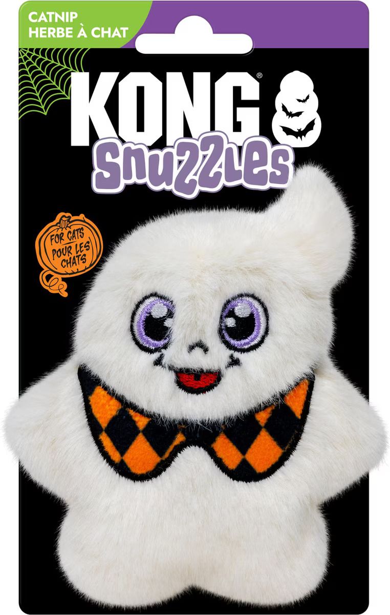 Kong Halloween Snuzzles Ghost Plush Cat Toy with Catnip, White