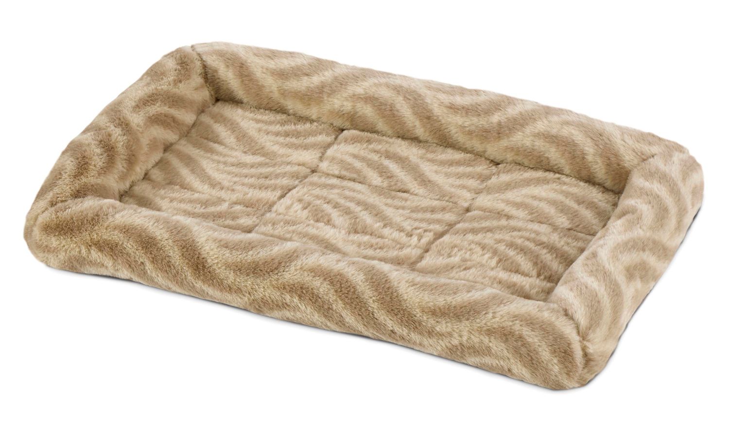 MidWest Homes for Pets Quiet Time Deluxe Wave Bolster Dog &amp; Cat Bed, Color: Tan, Size: 18"