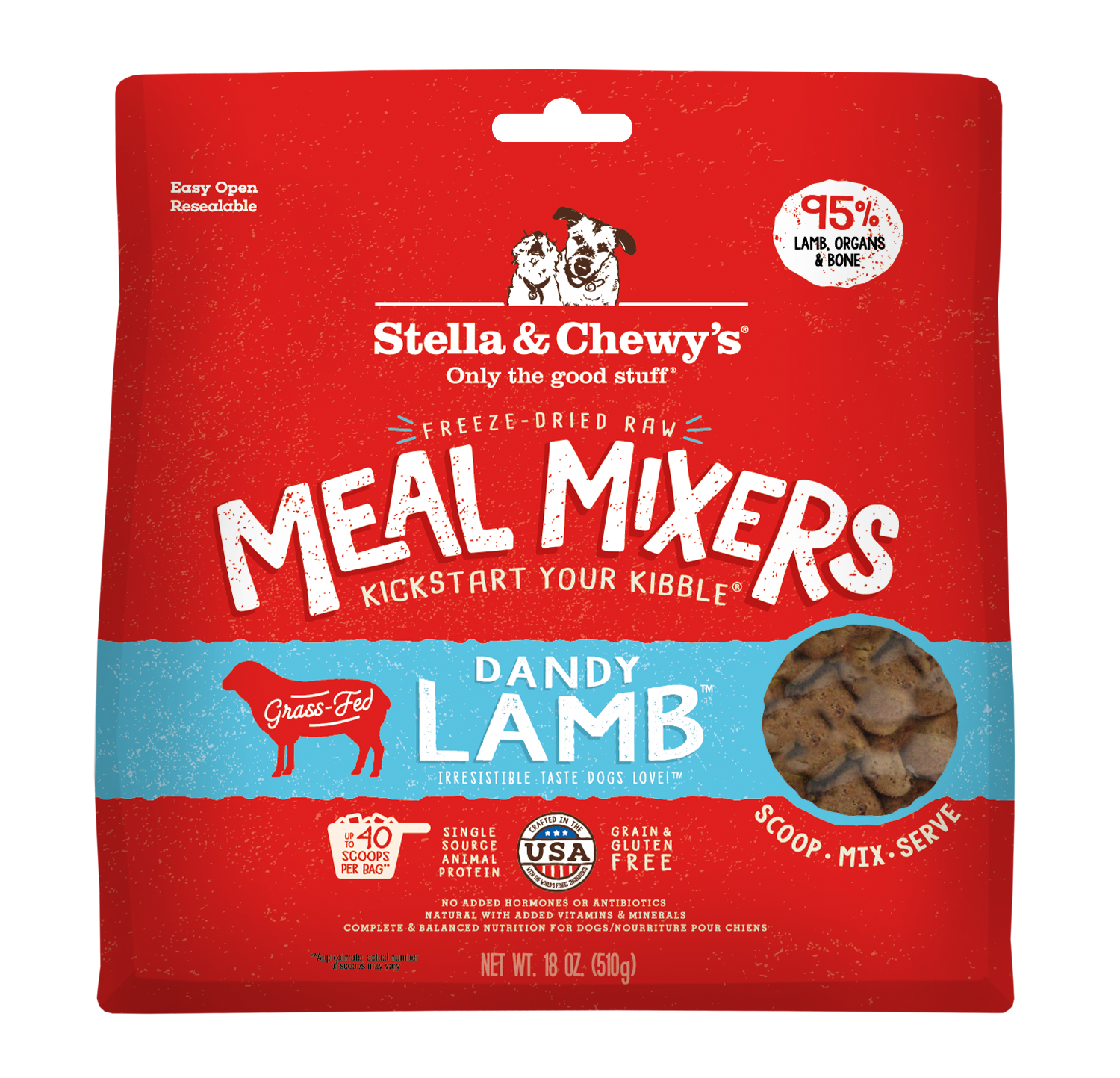 Stella &amp; Chewy's Dandy Lamb Meal Mixers Freeze-Dried Dog Food Topper, Size: 3.5oz