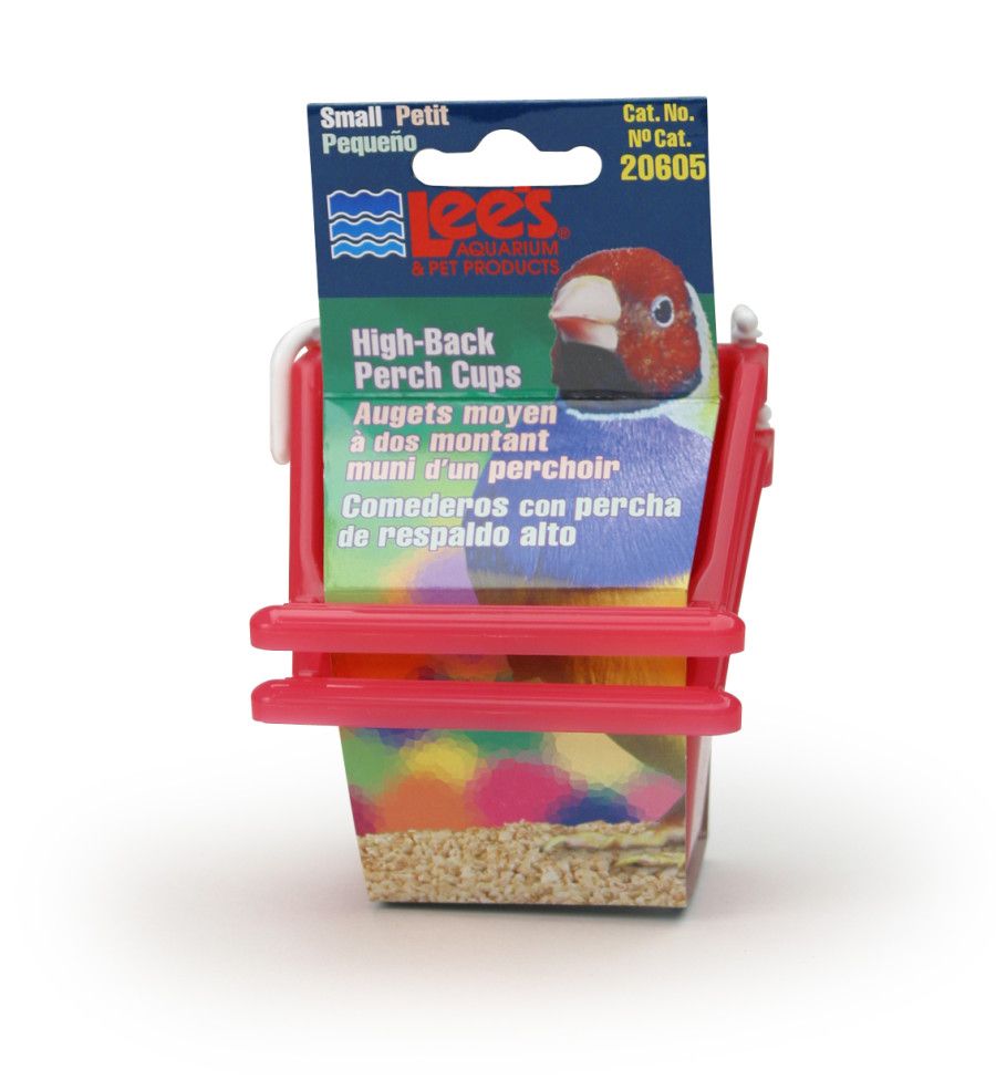 Lee's Aquarium &amp; Pet Products High-Back Perch Bird Cup 2 pack, Size: Small