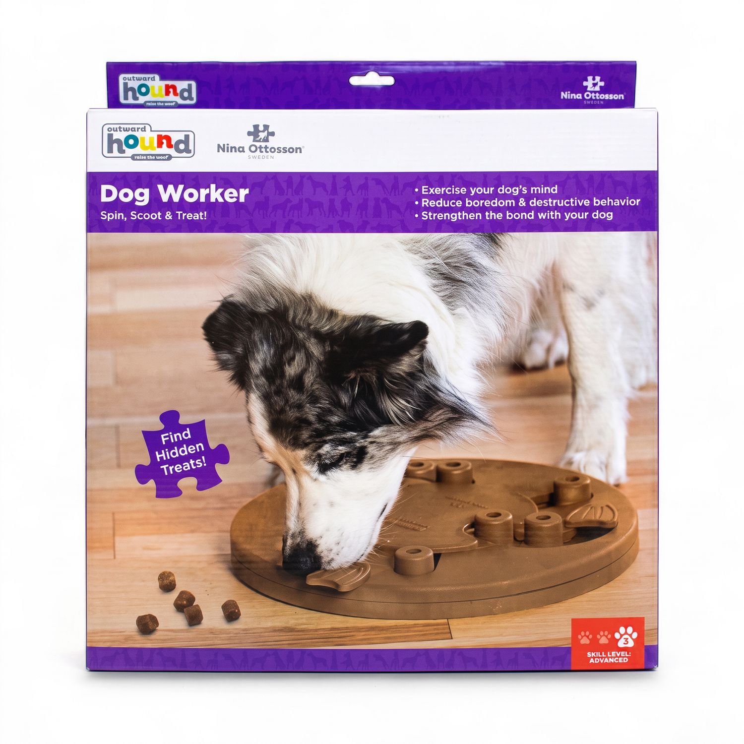 Outward Hound Dog Worker Interactive Treat Puzzle Dog Toy, Tan