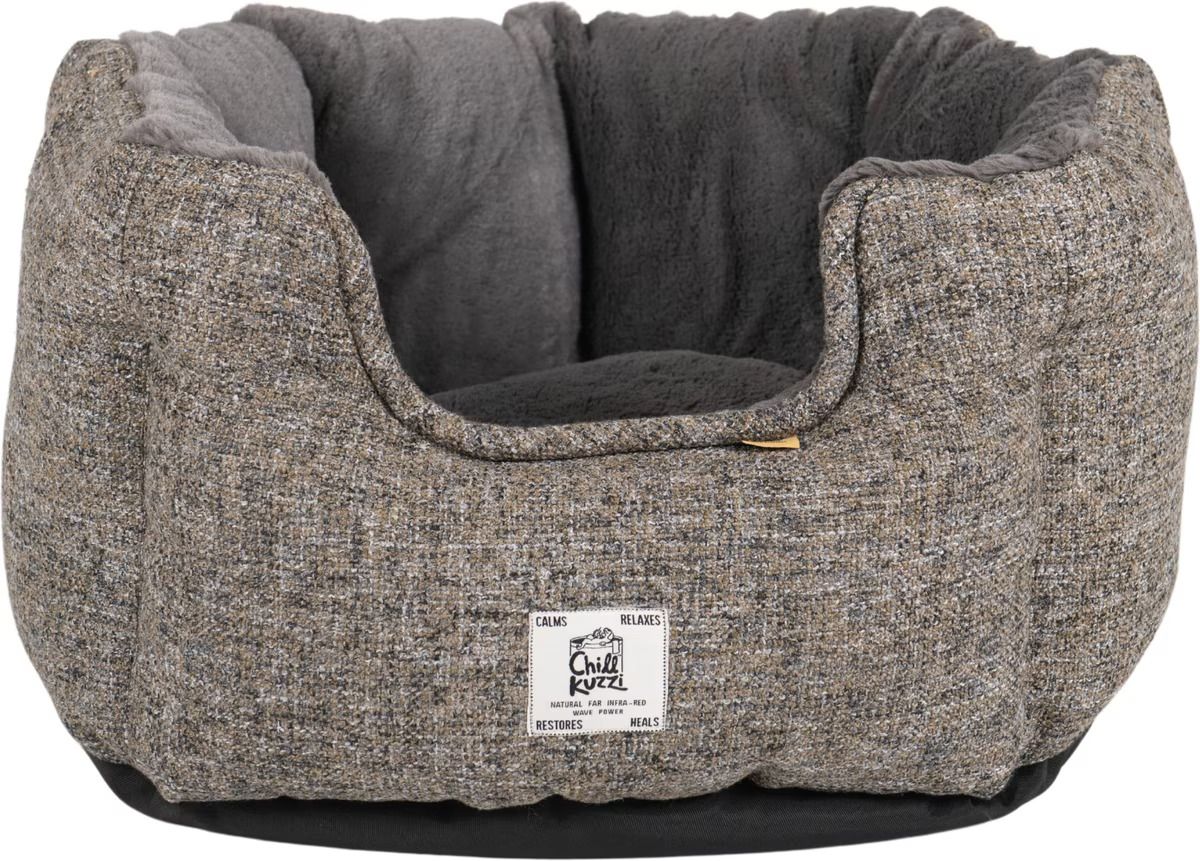 Dogs Gone Smart Chill Kuzzi F.I.R. Round Pet Bed, Color: Grey, Size: 30"x 30"x 13"
