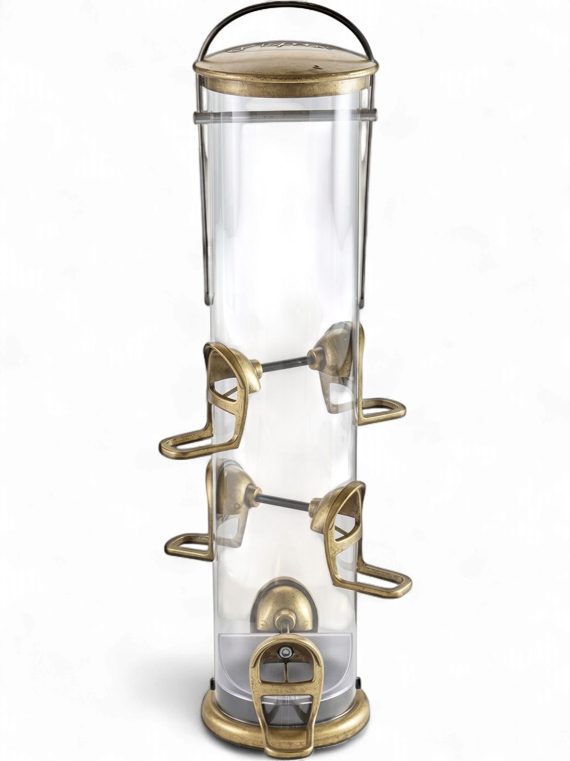Aspects Quick Clean Antique Brass Big Tube Bird Feeder