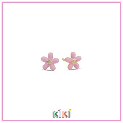 Kinderoorbellen roze bloemetje