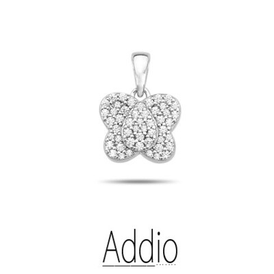 Zilveren asjuweel vlinder hangertje