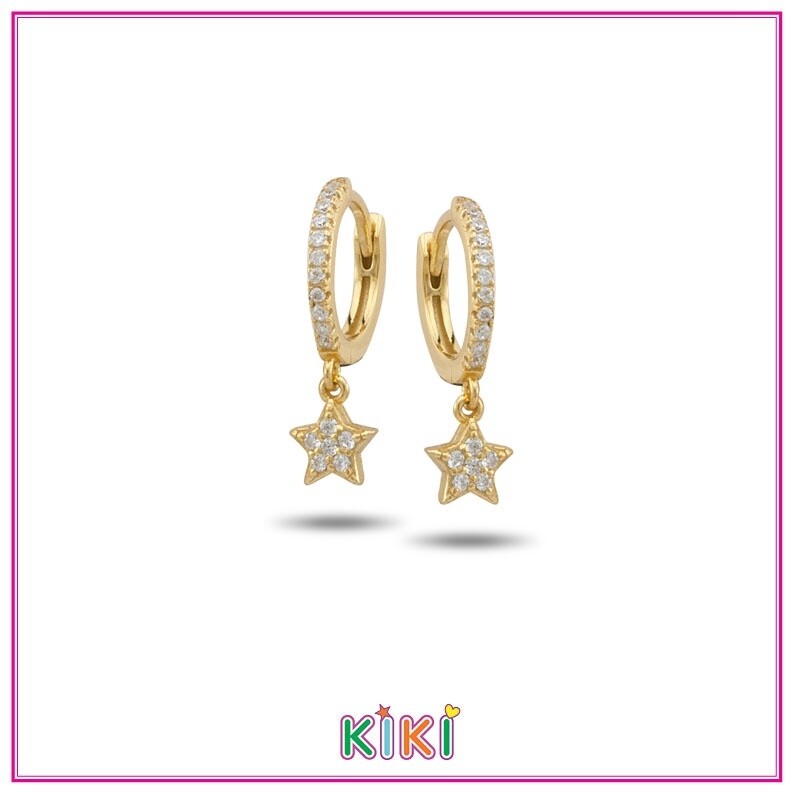 Gold plated zilveren creool met sterretje