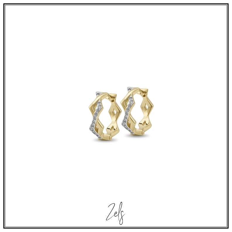 Gold plated zilveren ringetje met ruitjes op