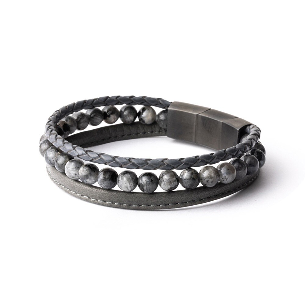 Herenarmband Triple Grey M-L