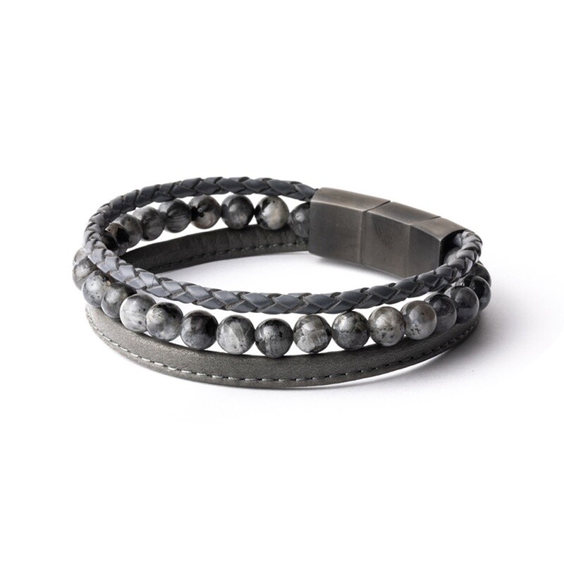 Herenarmband Triple Grey M-L