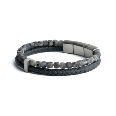 Herenarmband Double Grey M-L