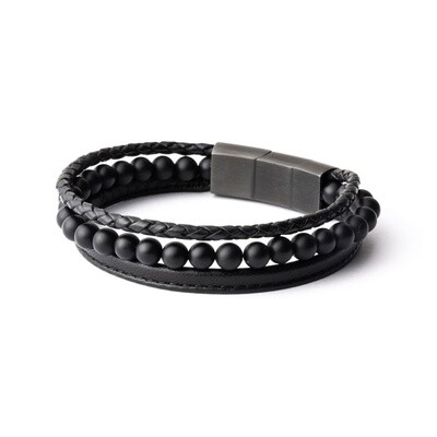 Herenarmband Triple Black M-L