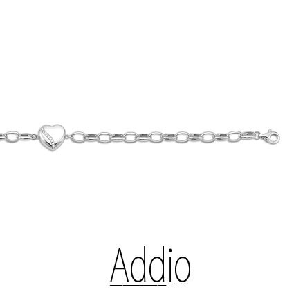 Asjuweel armband zilver hartje met steentjes
