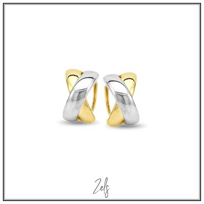 Zilveren clips gekruist deel gold plated