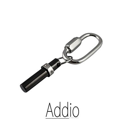 Asbedel sleutelhanger in edelstaal blinkend zwart