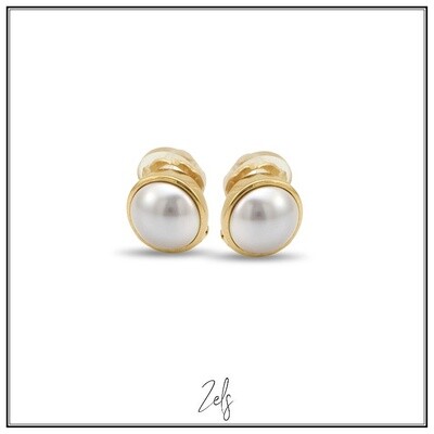 Clipoorbellen met parel verguld