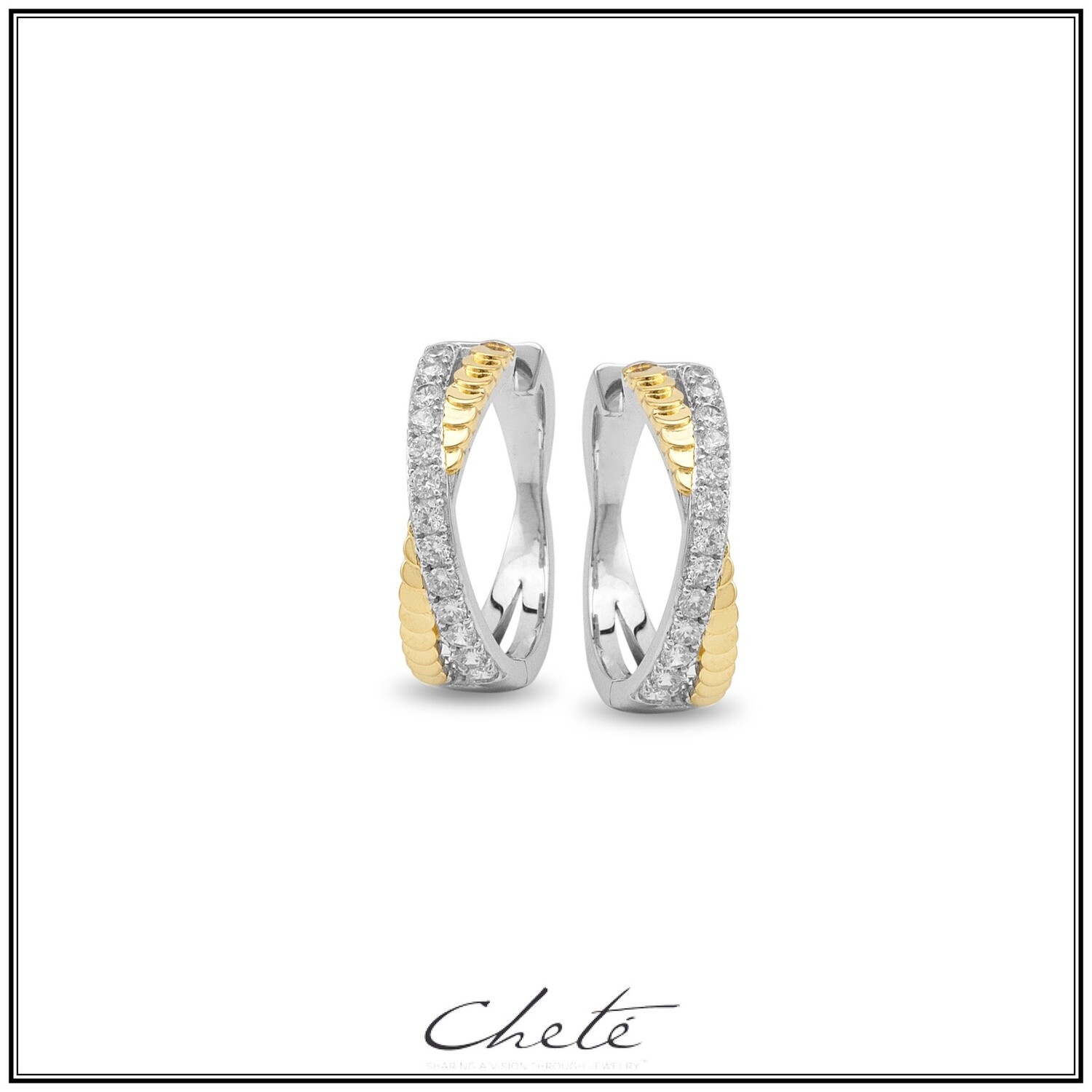 Creool zilver/gold met steentjes