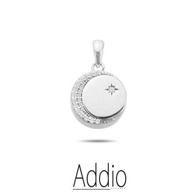 Asjuweel hanger maan en ster met steentjes