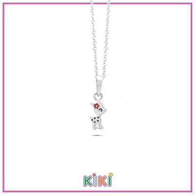 Kinderketting Bambi met rood bloemetje