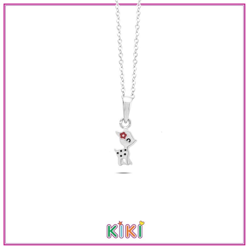 Kinderketting Bambi met rood bloemetje