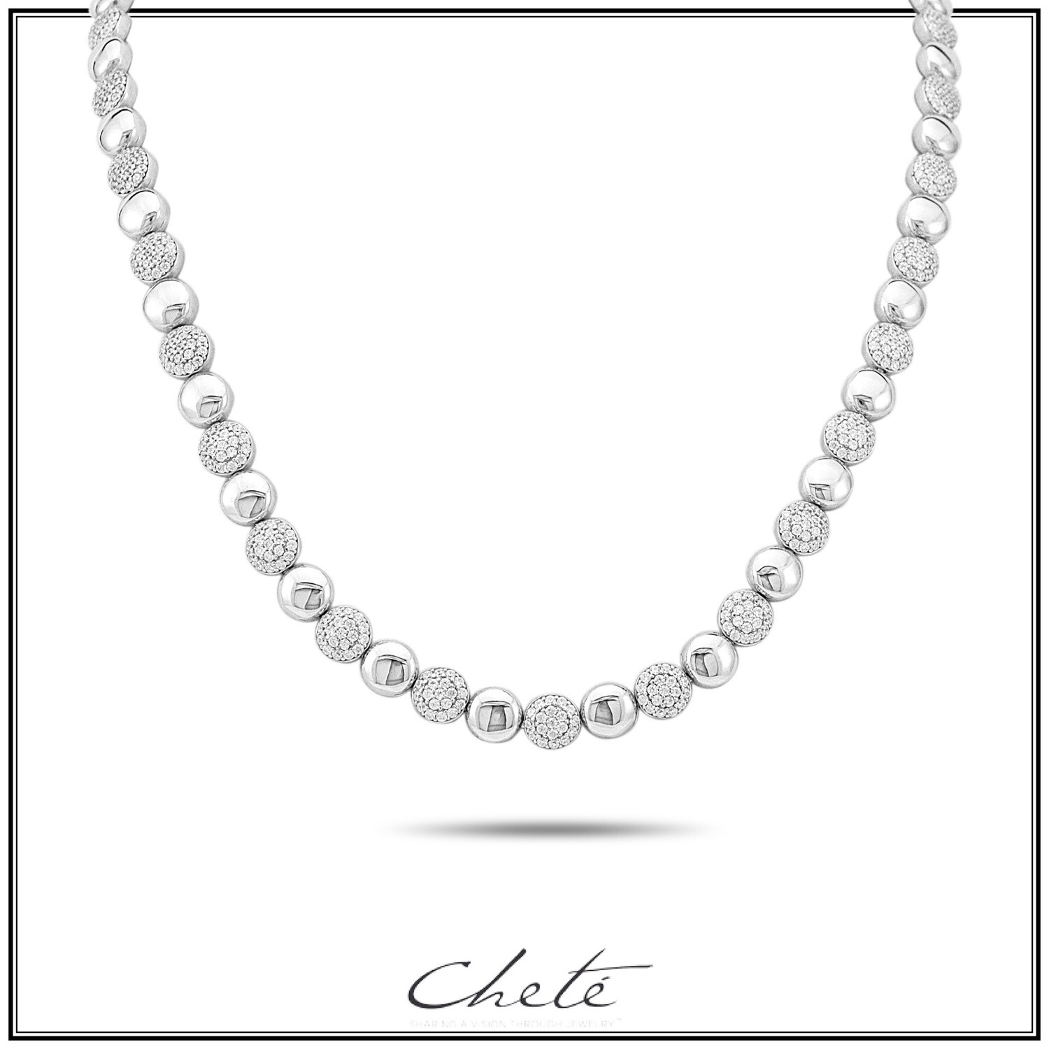 Ketting zilver met zirkoniasteentjes