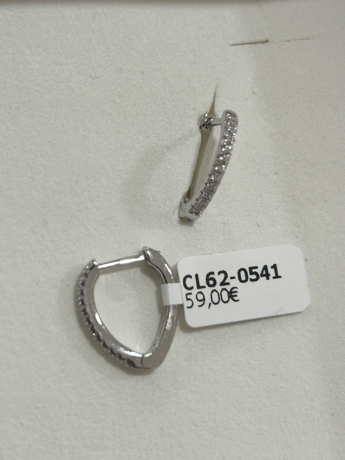 Zilver hangoorbellen met steentjes