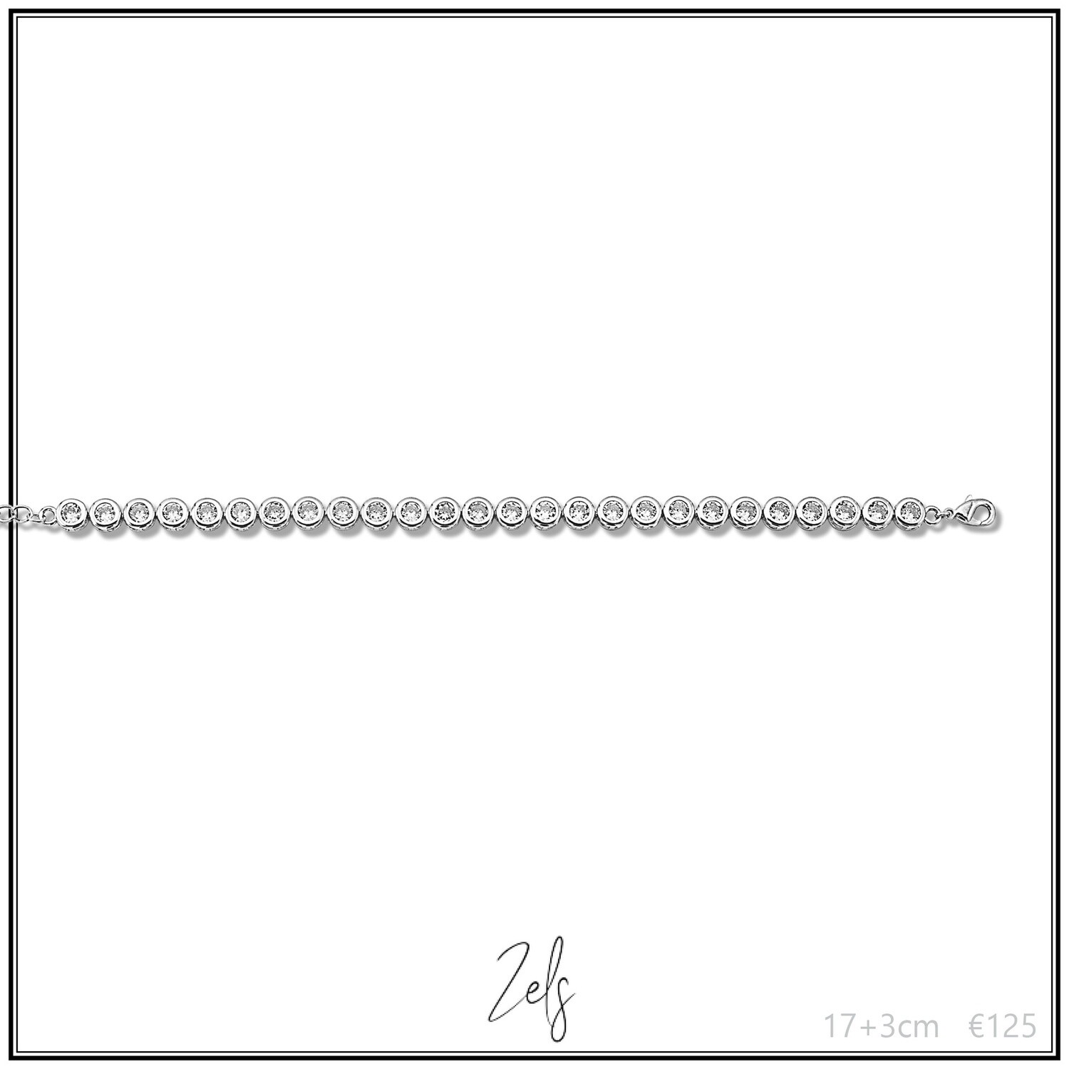 Zilver armband met steentjes