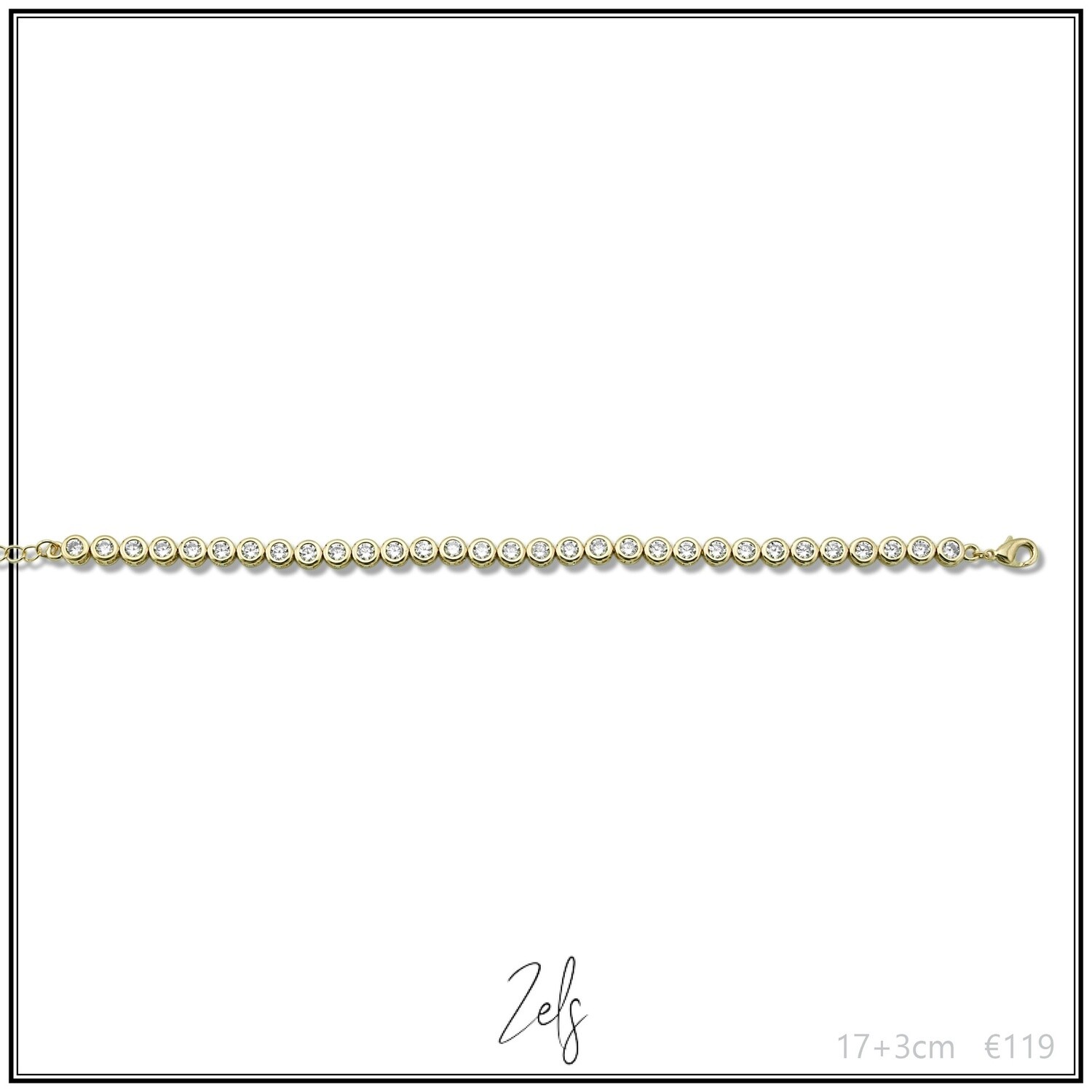 Armband plaque goudkleur met steentjes