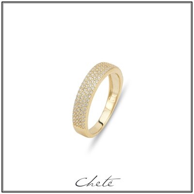 Ring zilver gold plated met steentjes