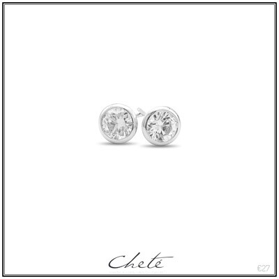 Stekers zilver met kristallen steentje