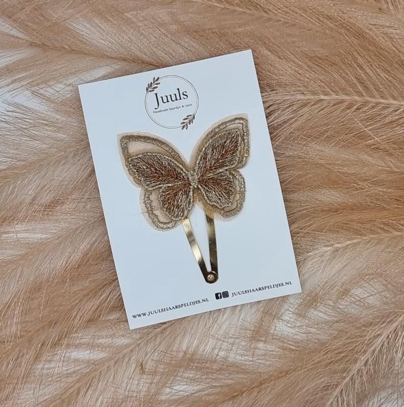 Haarspeldje butterfly soft pink