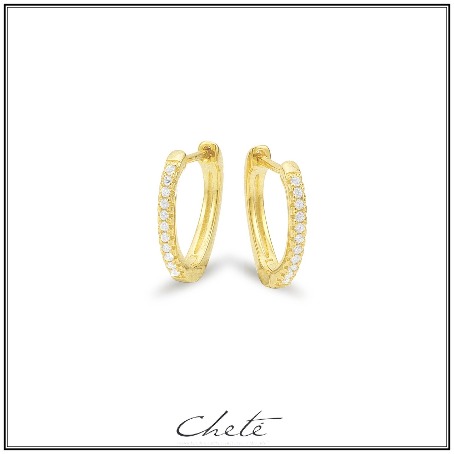 Zilver gold plated hanger met steentjes