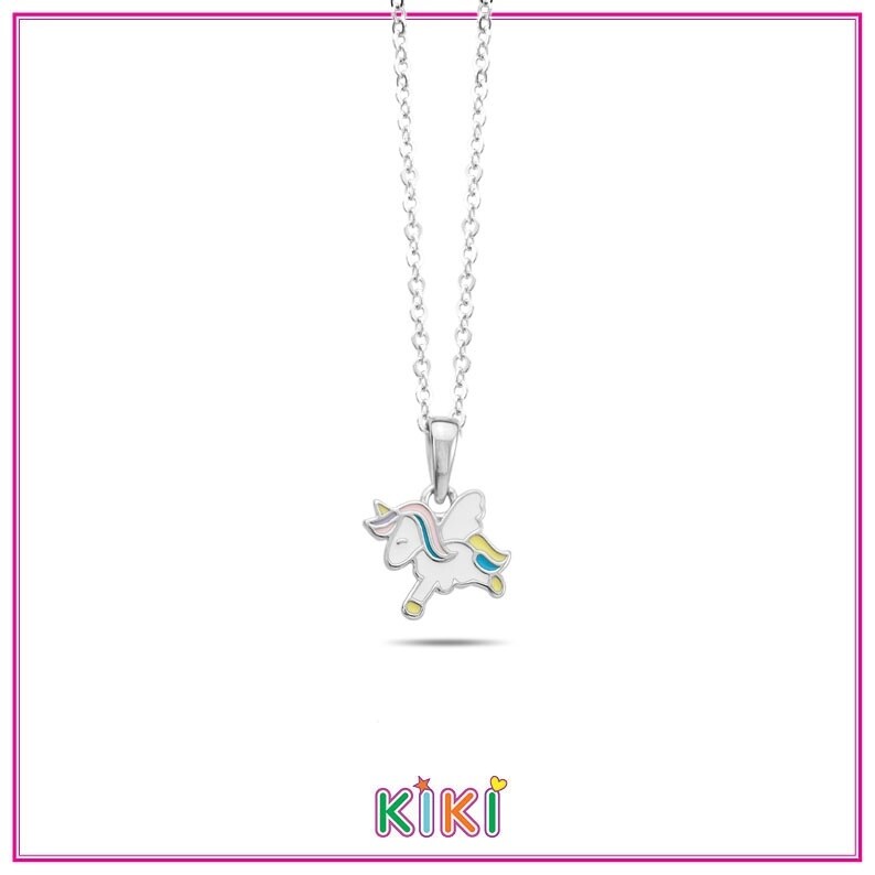 Kinderketting zilver met unicorn