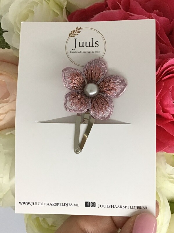 Haarspeldje bloem lila