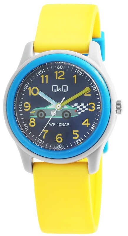 Kinderhorloge Q&amp;Q Race Geel/Blauw