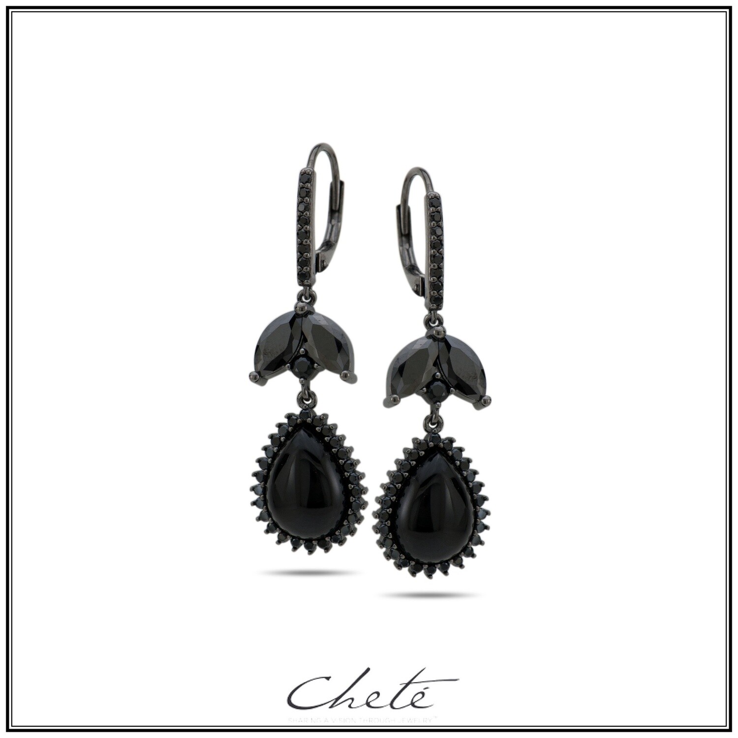 Oorbel Zwart Hanger