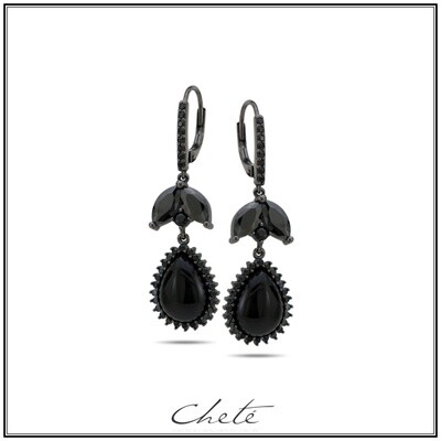Oorbel Zwart Hanger