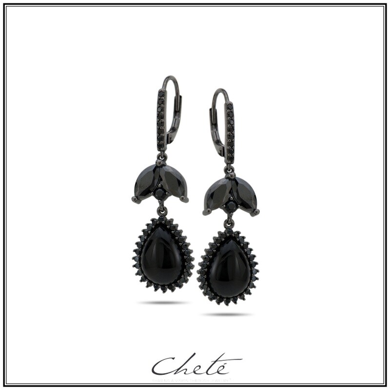 Oorbel Zwart Hanger