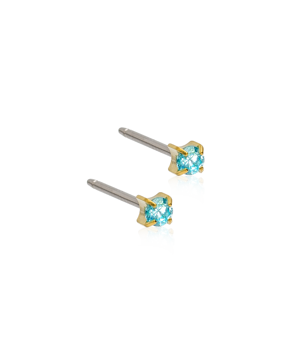 GT Tiffany 3 mm, CZ Aquamarine