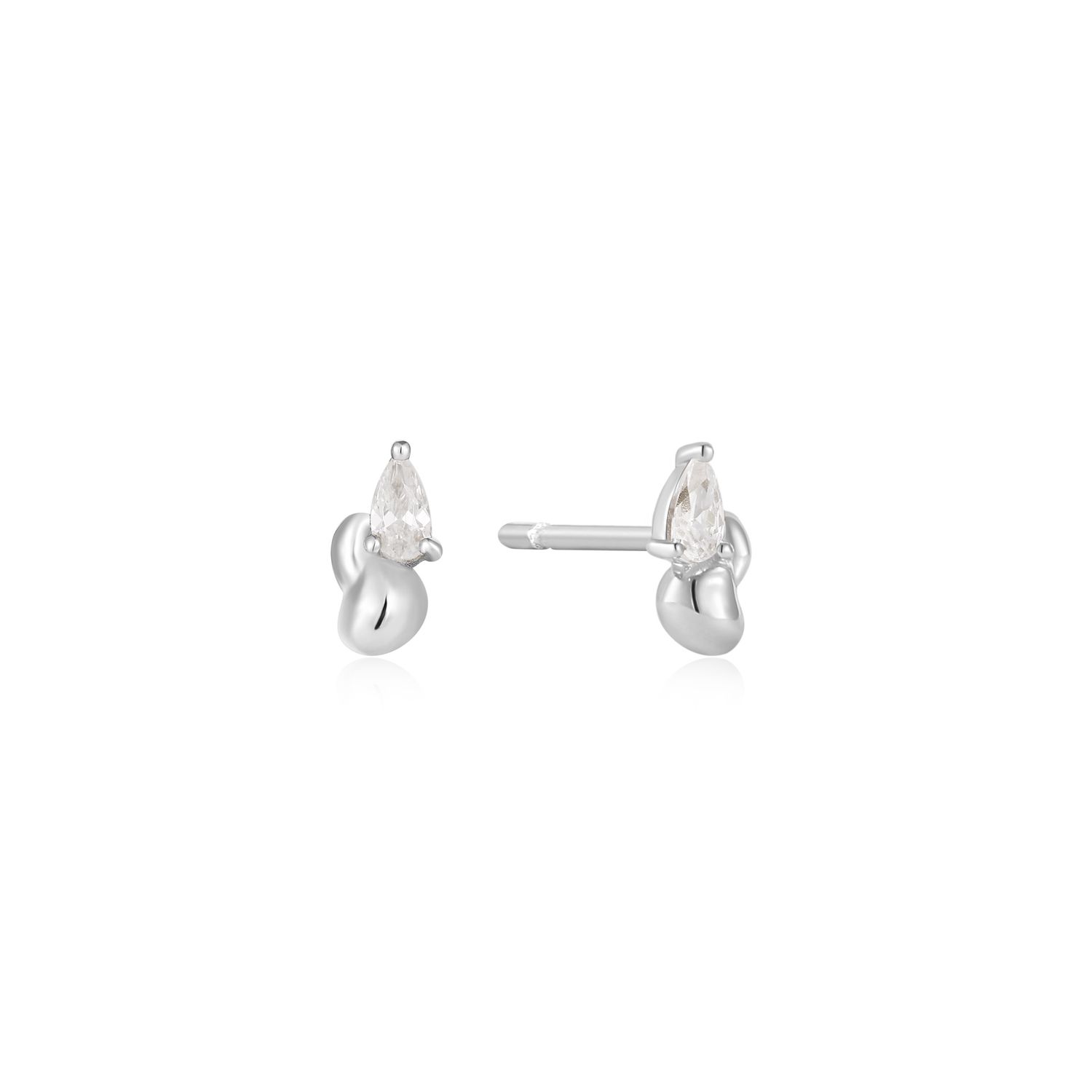 Silver steker met zirkoontje